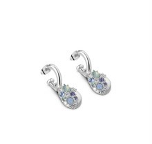 Newbridge Silverware Earrings Drop Blue & Clear