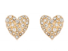 Indulgence Earrings Gold Crystal Heart