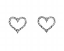 Indulgence Earrings Heart CZ Rhodium