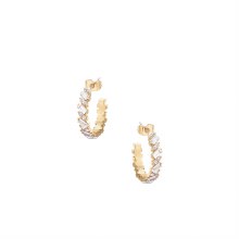 Tipperary Crystal Earrings Hoop Emerald Gold