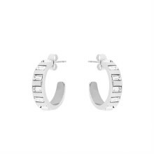 Earrings Hoop Silver Art Deco