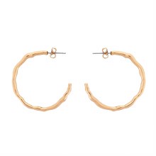 Tipperary Crystal Earrings Large Hoop Bamboo Gold