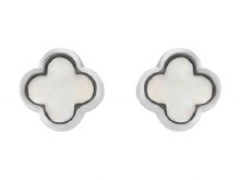 Indulgence Earrings Rhodium White Flower