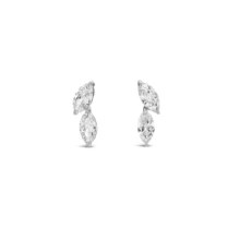 Absolute Jewellery Earrings Silver Leaf CZ E2324SL