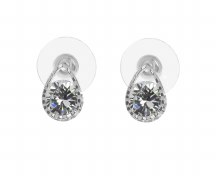 Indulgence Earrings Silver Rhodium Teardrop