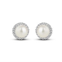 Newbridge Silverware Earrings Silver Pearl and CZ