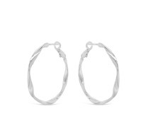 Absolute Jewellery Earrings Silver Twist Hoop E2319SL