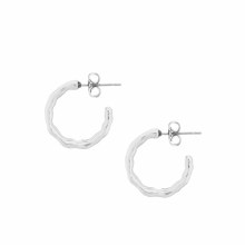 Earrings Small Hoop Bamboo Silver
