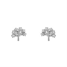 Indulgence Earrings Rhodium Tree of Life Crystal