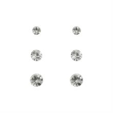 Indulgence Earrings Trio Rhodium Stud