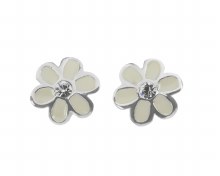 Indulgence Earrings Flower Silver/Crystal/White