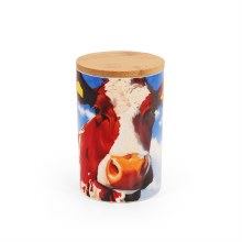 Eoin O' Connor by Tipperary Crystal Cow Storage Jar Pretty In Pink