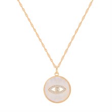 Tipperary Crystal Evil Eye -Pendant  MOP Gold