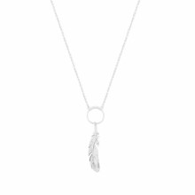 Tipperary Crystal  Feather & Circle Pendant Silver