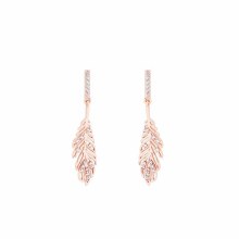 Tipperary Crystal  Feather Earring Clear CZ Rose Gold