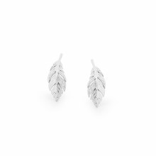 Tipperary Crystal  Feather Earring Mini Stud Silver