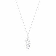 Tipperary Crystal  Feather Pendant Silver Voilet CZ