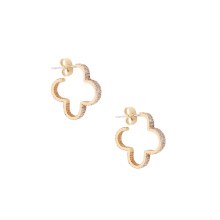 Tipperary Crystal Fleur Earrings CZ Gold