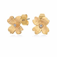 Tipperary Crystal Tipperary Crystal Fleur Gold CZ Earrings