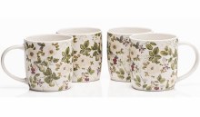 Newgrange Living Floral Rose China Mugs S/4