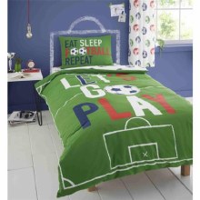 Football Eat Sleep Green Double Duvet Set