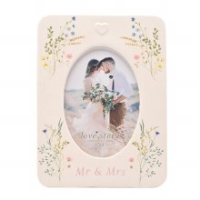 Love Story Frame Ceramic Floral 4*6" Mr & Mrs