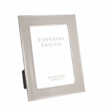 Tipperary Crystal Frame Grey Enamel with Silver Edge 4*6"