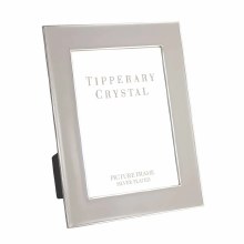 Tipperary Crystal Frame Grey Enamel with Silver Edge 5*7"