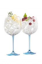 Galway Crystal Gin & Tonic Glasses Pair Blue