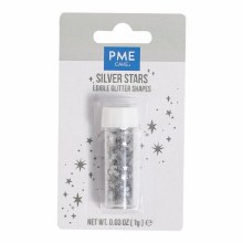 Sprinkles Glitter Shapes - Silver Stars