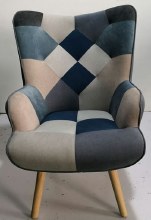 Grange Patchwork Arm Chair Blue