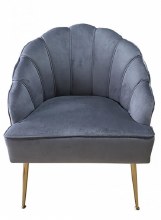 Grange Living Velvet Chair Charcoal
