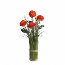 Grass Floral Bundle Orange Chrysanthemum 45cm