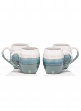 Grange Living Green Mugs Pottery Set of 4
