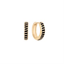 Tipperary Crystal Halo Eclipse Black Earrings Gold