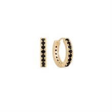 Tipperary Crystal Halo Eclipse Earrings Gold and Black