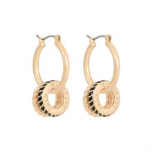 Tipperary Crystal Halo Night Earrings Gold and Black