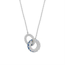 Tipperary Crystal Halo Night Pendant Silver and Blue