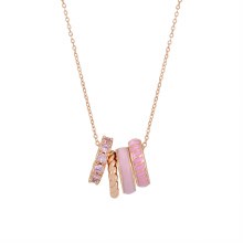 Tipperary Crystal Halo Sunset Pendant Gold and Pink