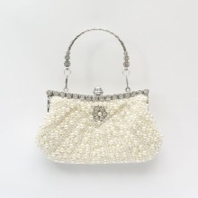 Handbag Pearl & Crystal Clutch (031146)
