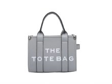 Tote Handbag Large Bag Grey with White Writing