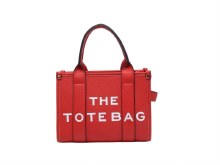 Tote Handbag Medium Bag Red with White Writing