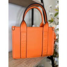 Tote Handbag Embossed Medium Orange