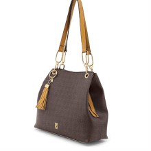 Tipperary Crystal Handbag Monogram Tote Bag Mocha