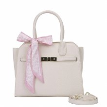 Gessy Handbag Tote with Scarf Beige 2095