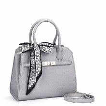 Gessy Handbag Tote with Scarf Grey 2095