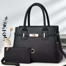 Acess Fashion Handbag & Wallet Set Black