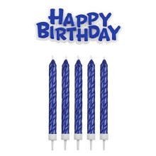 Happy Birthday Blue Candle Set