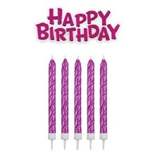 Happy Birthday Pink Candle Set