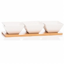 Newgrange Living Honeycomb White Dip Tray Set 3
